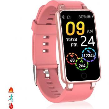 Brazalete inteligente C2 Plus con monitor cardiaco, presión sanguínea y notificaciones - Edición Especial