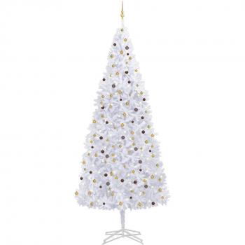 Árbol de Navidad artificial con LED y bolas blancas 500 cm