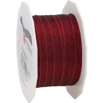 Präsent Cinta decorativa de organza cinta p-temporada, Burdeos, a 25 m 10 mm