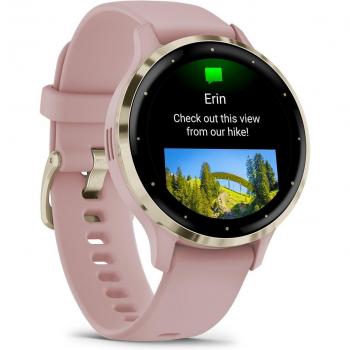 Garmin Venu 3S 010-02785-03 - GPS Smartwatch, 41mm, Soft Gold & Dust Rose color, includes fitness tracking features, heart rate monitoring, built-in GPS, AMOLED display, and long battery life