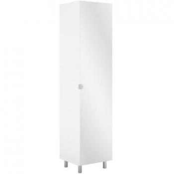 Columna de almacenaje Tarragona con puerta de espejo y 5 estantes blanca