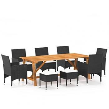 9-Piece Black Garden Dining Set