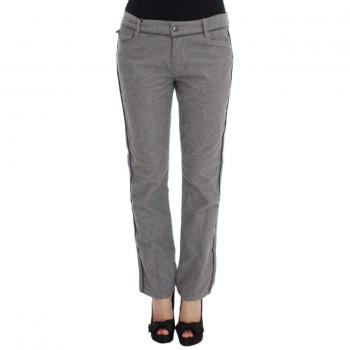 Ermanno Scervino Women's Gray Cotton Straight Fit Casual Pants - Size M