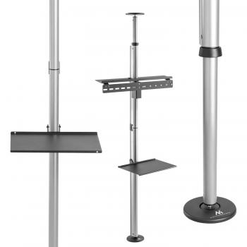 Soporte para TV Maclean MC-791N con Estante, Montaje en Techo y Suelo, Compatible con Pantallas de 37 a 70, Capacidad Máxima de 30 kg, VESA hasta 600x
