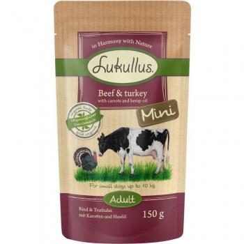 Lukullus Mini Grain-Free 24 x 150g - Economy Pack - Beef and Turkey