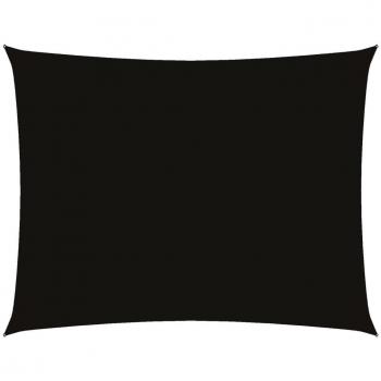 Toldo de vela rectangular de tela oxford negro 4x6 m