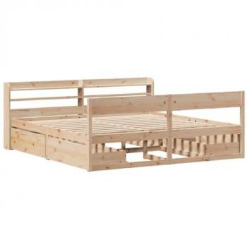 Estructura de cama sin colchón 180x200 cm en madera maciza de pino