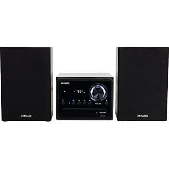 Aiwa MSBTU-300, Microcadena Hi-Fi con Bluetooth, CD, USB, Radio FM, Negro