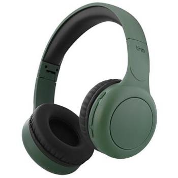 Auriculares Bluetooth T'nB Tonality Inalámbricos Supraaurales con Micrófono, Almohadillas de Espuma, Autonomía de 24 Horas, Cable Jack 3.5mm, Color Verde Salvia