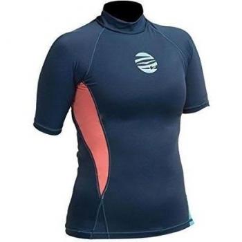 Gul Womens Swami F/L Short Sleeve Rashguard 2016 - Navy/Coral 10