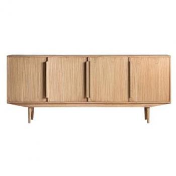 Buffet de Madera Mindi Natural y Marrón de 200x40/43x82/83cm