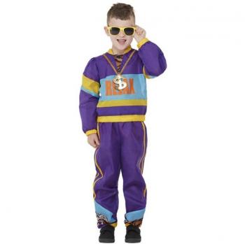 Disfraz de Aerobic Relax de los años 80 Morado para niño