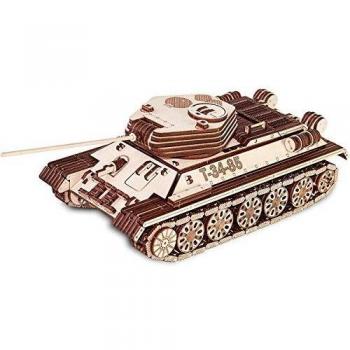 Maqueta Mecánica de Madera Puzzle 3D Tanque T-34-85 - 965 Piezas Eco Wood Art