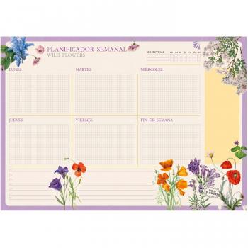 Bloc planificador semanal A3 Botanical Wild Flowers Kokonote - Castellano
