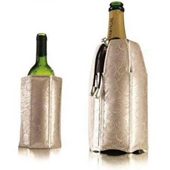 Enfriador Platino para Vino y Champagne - Set de 2 Refrigeradores Reutilizables con Gel Beige