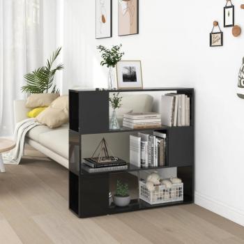 Librería Divisoria Brillante Negra 100x24x94 cm