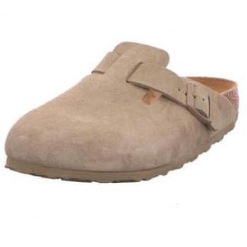 Birkenstock Boston Suede Leather Clogs in Faded Khaki, Size EU45/UK10+