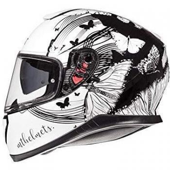 Casco Moto Mt 2019 Thunder 3 Sv Vlinder Pearl Blanco-Negro