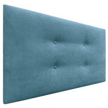 Cabecero Tapizado de Polipiel o Tela Aqualine Pro con 2 Hileras de Botones en Turquesa (95x50cm, para Camas de 70/80/90)
