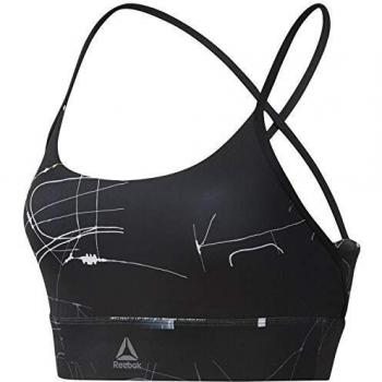 Reebok Wor New Tri Back Bra AOP Top, Mujer, Negro, L