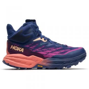 HOKA Women's Speedgoat 5 Mid GORE-TEX Trail Shoes, Bellwether Blue/Camellia, Size 4.5