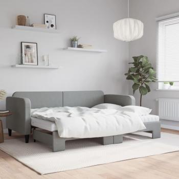 Colchón de sofá cama extraíble 80x200 cm Tela gris claro Vidaxl