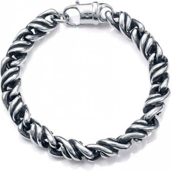 Pulsera Viceroy Beat 14136P0100 - Elegante pulsera de hombre con cadena de acero envejecido