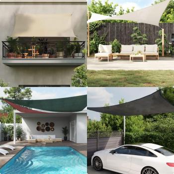 Toldo de vela rectangular HDPE gris claro 160 g/m² 6x8 m Vidaxl
