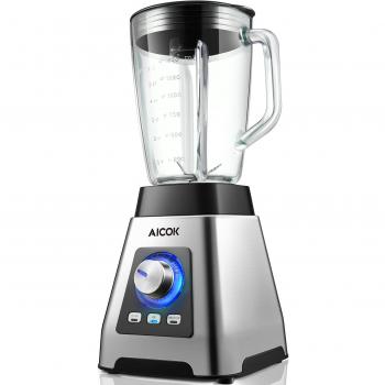 Aicok Batidora de Vaso, 7-in-1 Batidora, Smoothie Maker 1000W, para Smoothies, Zumos de Fruta y Verdura, Acero Inoxidable, Silver