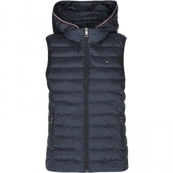 Chaleco acolchado de plumas marino con capucha Tommy Hilfiger para mujer