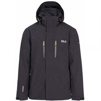 DLX Chaqueta impermeable para hombre Oswalt con capucha extraíble y cremalleras de ventilación en las axilas, Hombre, MAJKRAK20009_DAGXL, gris oscuro, XL