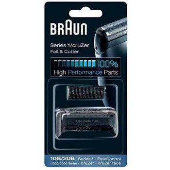 Braun 10B/20B Pack de Recambio para Afeitadora Eléctrica Hombre Series 1/Freecontrol/CruZer con Láminas de Recambio y Portacuchillas, Negro