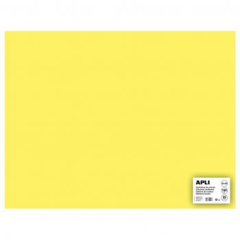 Cartón y papel de construcción APLI 14256, 170 g/m², 25 hojas, color amarillo claro, tamaño 50 x 65 cm