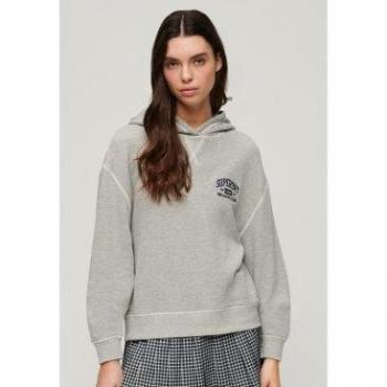 Sudadera con capucha Essential Athletic para mujer Superdry gris XL, 2024, algodón, manga larga