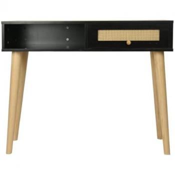 Consola de caña Marine moderna - 100 x 29 x 81 cm - Negro