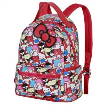 Mochila Heady Pequeña Hello Kitty Friends Multicolor 22x25 cm, Capacidad 8 L