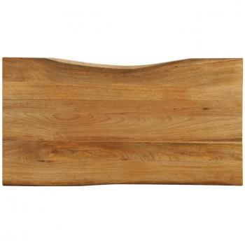Tablero de mesa borde natural madera maciza mango 100x60x2,5 cm Marrón