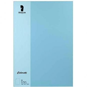 Papel de Carta Coloretti A4, 165g, Color Azul Celeste, Paquete de 10 Hojas