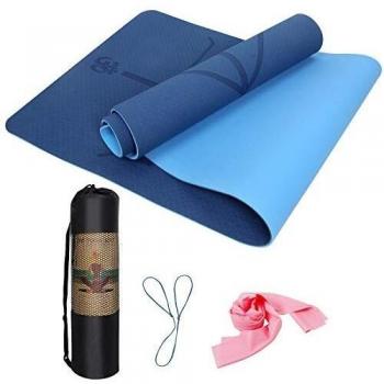 IYAQILEHE Pilates Esterilla, Estera Yoga Colchoneta Alfombra Yoga Antideslizante No Tóxico con Líneas de Orientación Buena Yoga Mat para Deportiva Ejercicio Sala De Yoga Viaje 183 * 61 * 0.6 cm
