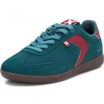 Zapatillas de Mujer Xti 143397 de Serraje Verde con Cordones y Suela de Goma, Talla 38