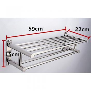 SSBY Hotel SUS inoxidable de acero estante de toalla, barra doble h, estante de toalla , 60cm type stainless steel towel rack