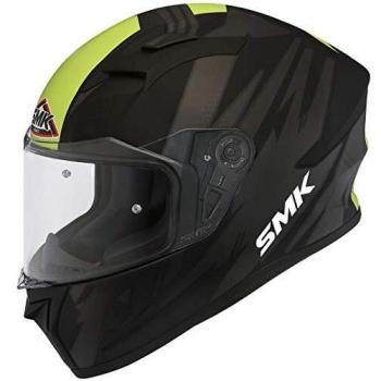 SMK Casco de moto Stellar Trek, negro/verde, M
