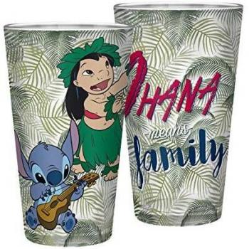 Vaso de Cristal Largo Lilo y Stitch 400ml - Disney