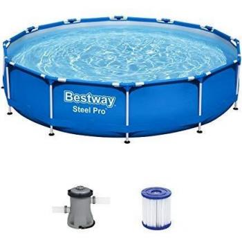 Piscina Desmontable Bestway Steel Pro 6473L + Bomba De Filtro Azul Ø366x76 Cm