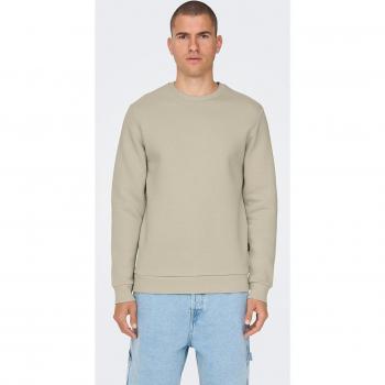 Sudadera básica de hombre Only & Sons cuello redondo Ceres Silver Lining