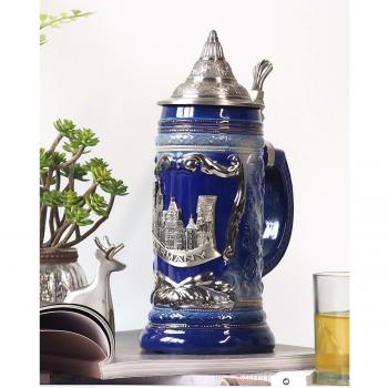 Amoy-Art Jarra de Cerveza Alemana Personalizada Taza águila de estañ Mug 0.6Liter