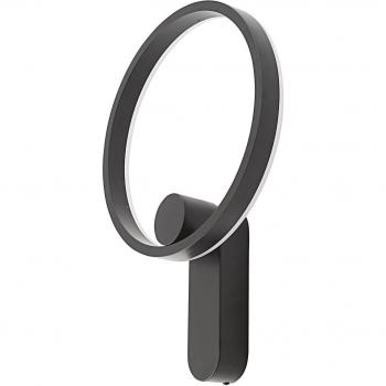 Aplique de pared LED Yekta, indirecto, negro, 10,5W, diseño moderno, hecho de metal, para salón y comedor (1 llama)