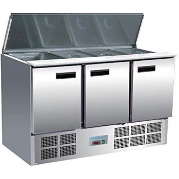 Mostrador de ensaladas refrigerado Polar G-Serie 368L, 3 puertas, acero inoxidable, 2°C a 8°C