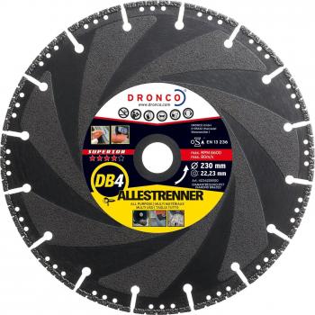 Dronco DB4-230 Discos de Diamante, Db4, Todo Uso, Antes Db, 230 Mm Diámetro, 2.6 Mm Espesor, Diámetro Eje 22.23 Mm