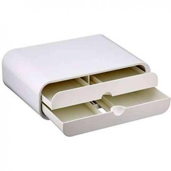 Soporte para Monitor con Dos Cajones Blanco